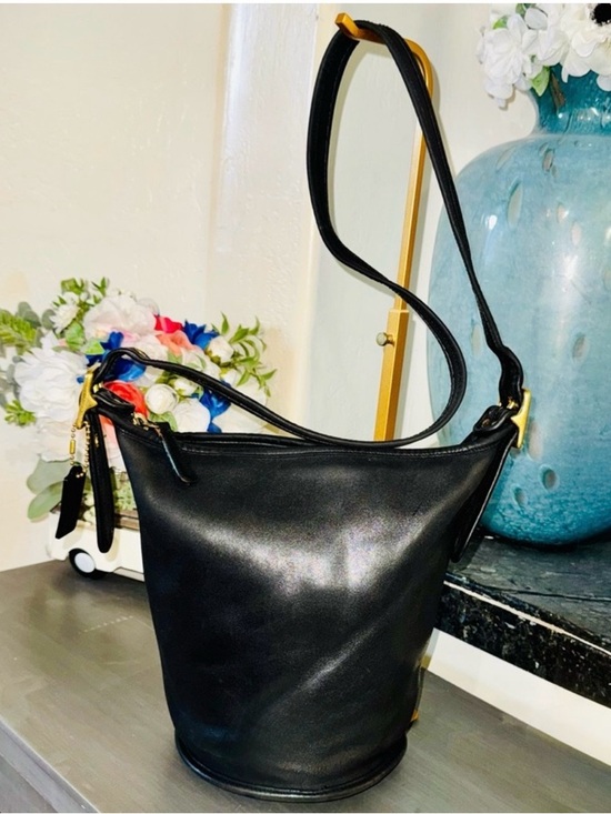 Coach Handbags - Coach 1993 Helen Berg's Legacy Bucket Bag - Black Glove-tanned leather & brass